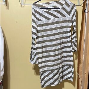 Carve Designs Chevron Pattern Top - Brown and White